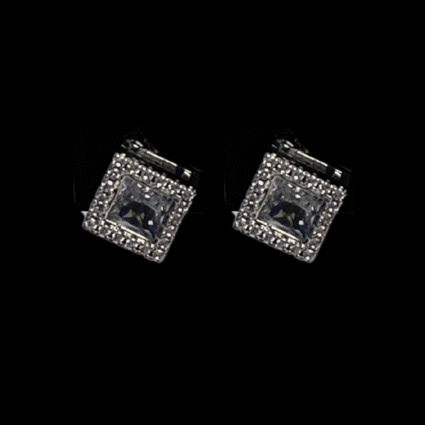 Silver Spark Square Crystal Tops